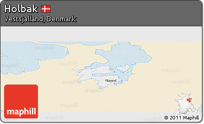 Classic Style Panoramic Map of Holbak, single color outside