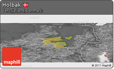 Satellite Panoramic Map of Holbak, desaturated