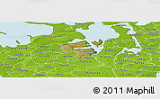Satellite Panoramic Map of Holbak, physical outside