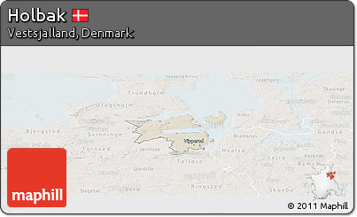 Shaded Relief Panoramic Map of Holbak, lighten