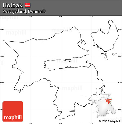 Blank Simple Map of Holbak, cropped outside, no labels