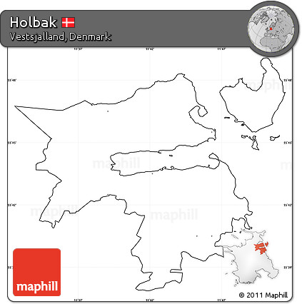 Blank Simple Map of Holbak, cropped outside, no labels