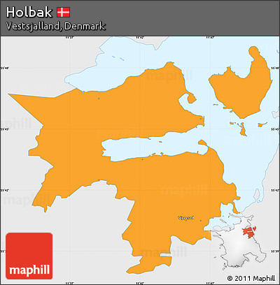 Political Simple Map of Holbak, single color outside