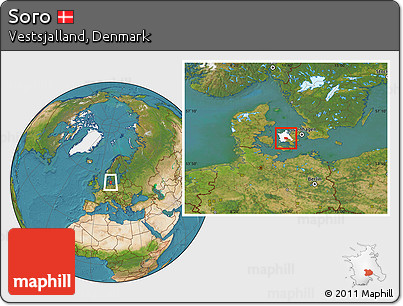 Satellite Location Map of Soro, highlighted parent region