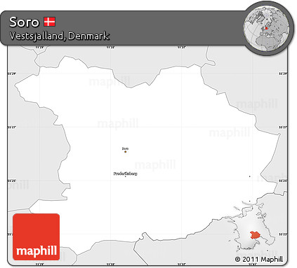 Silver Style Simple Map of Soro