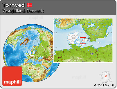Physical Location Map of Tornved, highlighted country