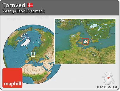 Satellite Location Map of Tornved, highlighted parent region