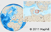Shaded Relief Location Map of Tornved
