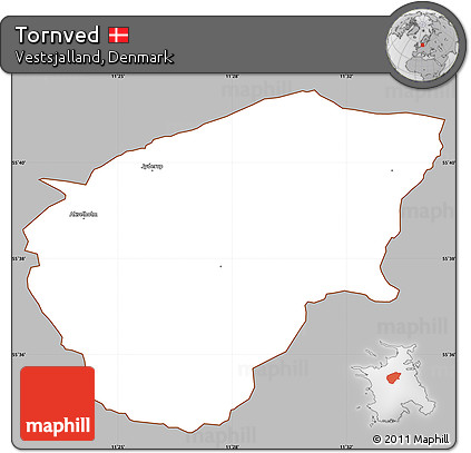 Gray Simple Map of Tornved, cropped outside