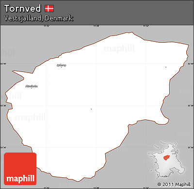 Gray Simple Map of Tornved, cropped outside