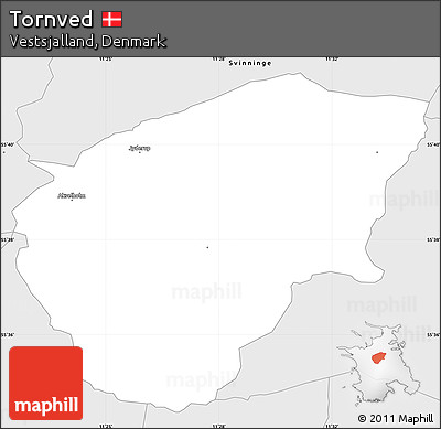 Silver Style Simple Map of Tornved