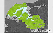 Physical 3D Map of Viborg, darken, desaturated