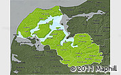 Physical 3D Map of Viborg, darken, semi-desaturated