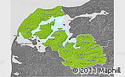 Physical 3D Map of Viborg, desaturated