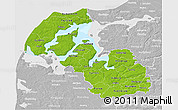 Physical 3D Map of Viborg, lighten, desaturated