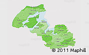 Political Shades 3D Map of Viborg, cropped outside