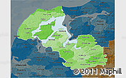 Political Shades 3D Map of Viborg, darken