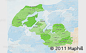 Political Shades 3D Map of Viborg, lighten