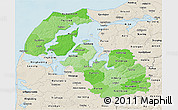 Political Shades 3D Map of Viborg, shaded relief outside
