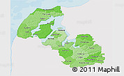 Political Shades 3D Map of Viborg, single color outside