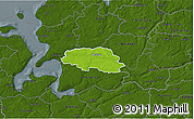 Physical 3D Map of Aalestrup, darken