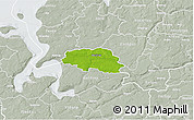 Physical 3D Map of Aalestrup, lighten, semi-desaturated