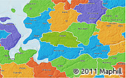 Physical 3D Map of Aalestrup, political outside