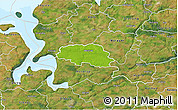 Physical 3D Map of Aalestrup, satellite outside