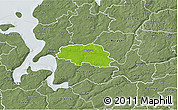 Physical 3D Map of Aalestrup, semi-desaturated