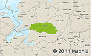 Physical 3D Map of Aalestrup, shaded relief outside