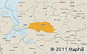 Political 3D Map of Aalestrup, shaded relief outside