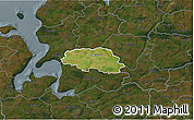 Satellite 3D Map of Aalestrup, darken