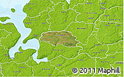 Satellite 3D Map of Aalestrup, physical outside