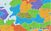 Satellite 3D Map of Aalestrup, political outside