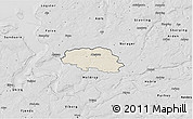 Shaded Relief 3D Map of Aalestrup, desaturated