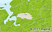 Shaded Relief 3D Map of Aalestrup, physical outside
