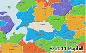 Shaded Relief 3D Map of Aalestrup, political outside