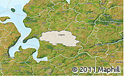 Shaded Relief 3D Map of Aalestrup, satellite outside