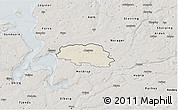 Shaded Relief 3D Map of Aalestrup, semi-desaturated