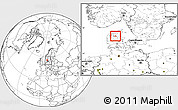 Blank Location Map of Aalestrup, within the entire country