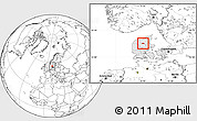 Blank Location Map of Aalestrup, highlighted country