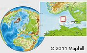Physical Location Map of Aalestrup, highlighted country