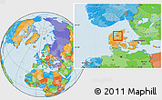 Political Location Map of Aalestrup