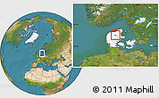 Satellite Location Map of Aalestrup, highlighted country