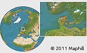 Satellite Location Map of Aalestrup