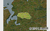 Satellite Map of Aalestrup, darken