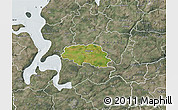 Satellite Map of Aalestrup, semi-desaturated