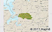 Satellite Map of Aalestrup, shaded relief outside