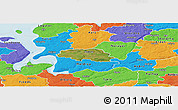 Satellite Panoramic Map of Aalestrup, political outside