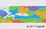Shaded Relief Panoramic Map of Aalestrup, political outside
